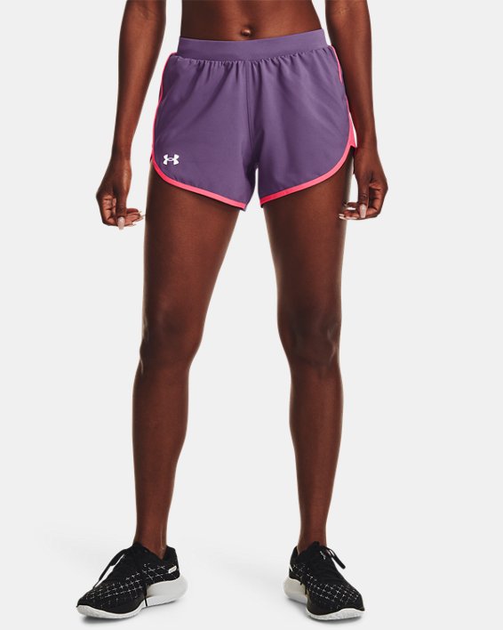 Women's UA Fly-By Elite 3'' Shorts, Purple, pdpMainDesktop image number 0